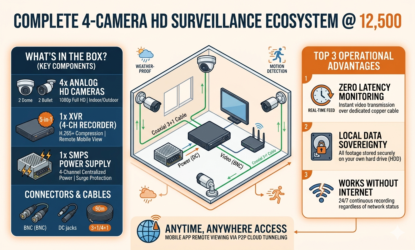 4 CCTV Camera Set in Nepal