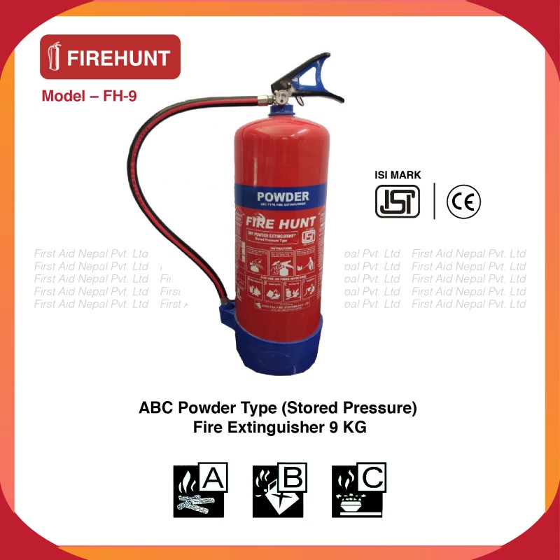 9 KG Fire HUNT ABC Fire Extinguisher.