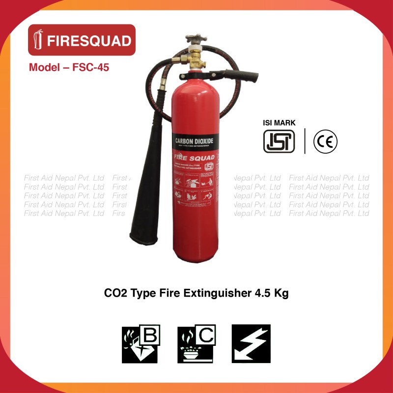 4.5 KG Fire HUNT CO2 Type Extinguisher