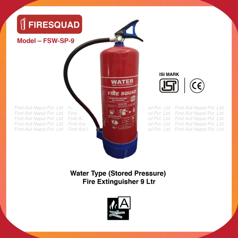9 Liters Water Type Fire Extinguisher
